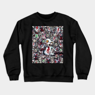 Crazed psycho killer mutant bunnies Crewneck Sweatshirt